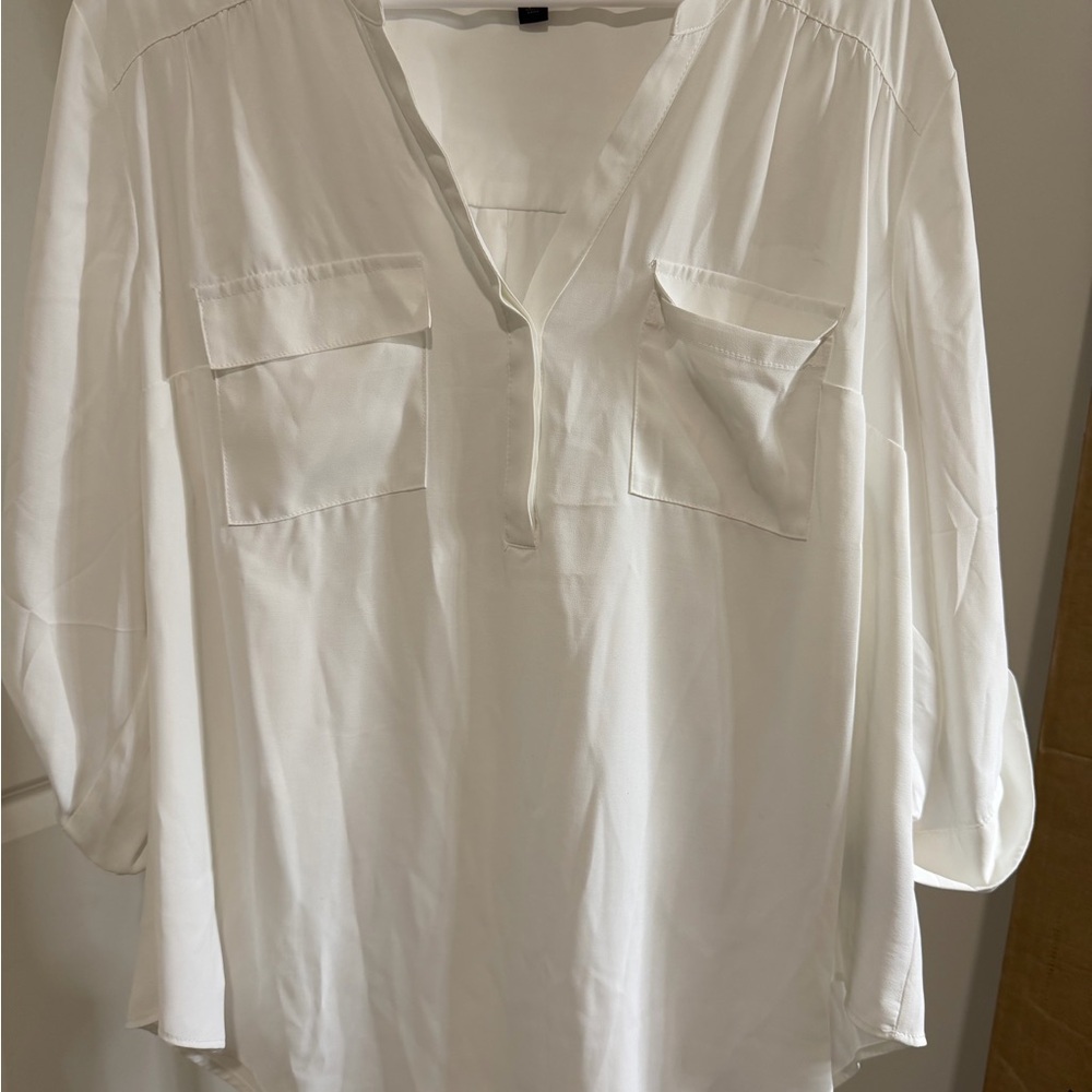 Torrid Harper Georgette 3/4 Sleeve Blouse